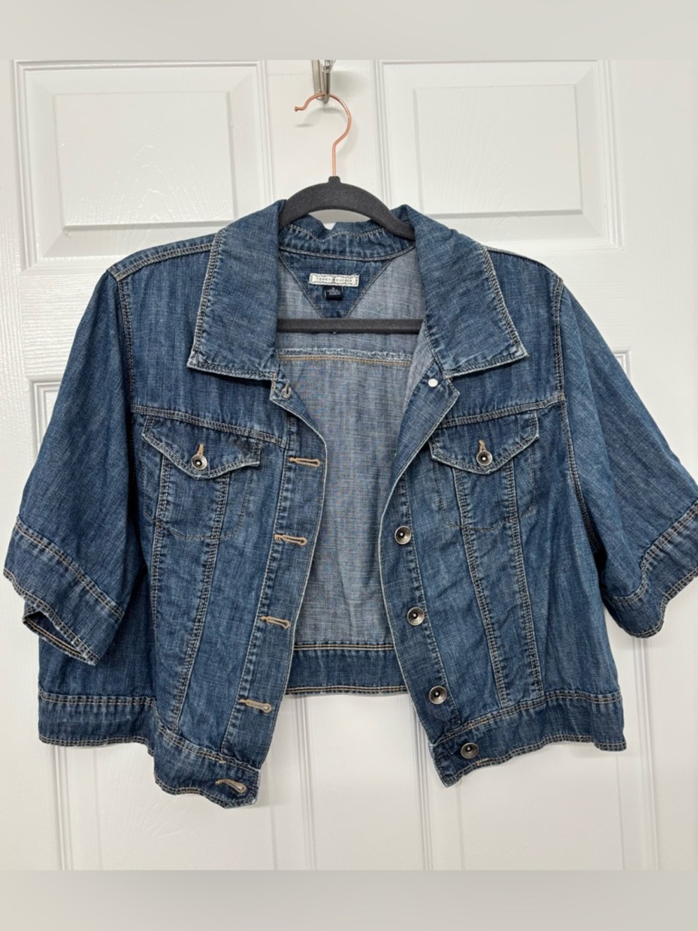 Tommy Hilfiger Cropped Denim Jacket - Blue Sz 16